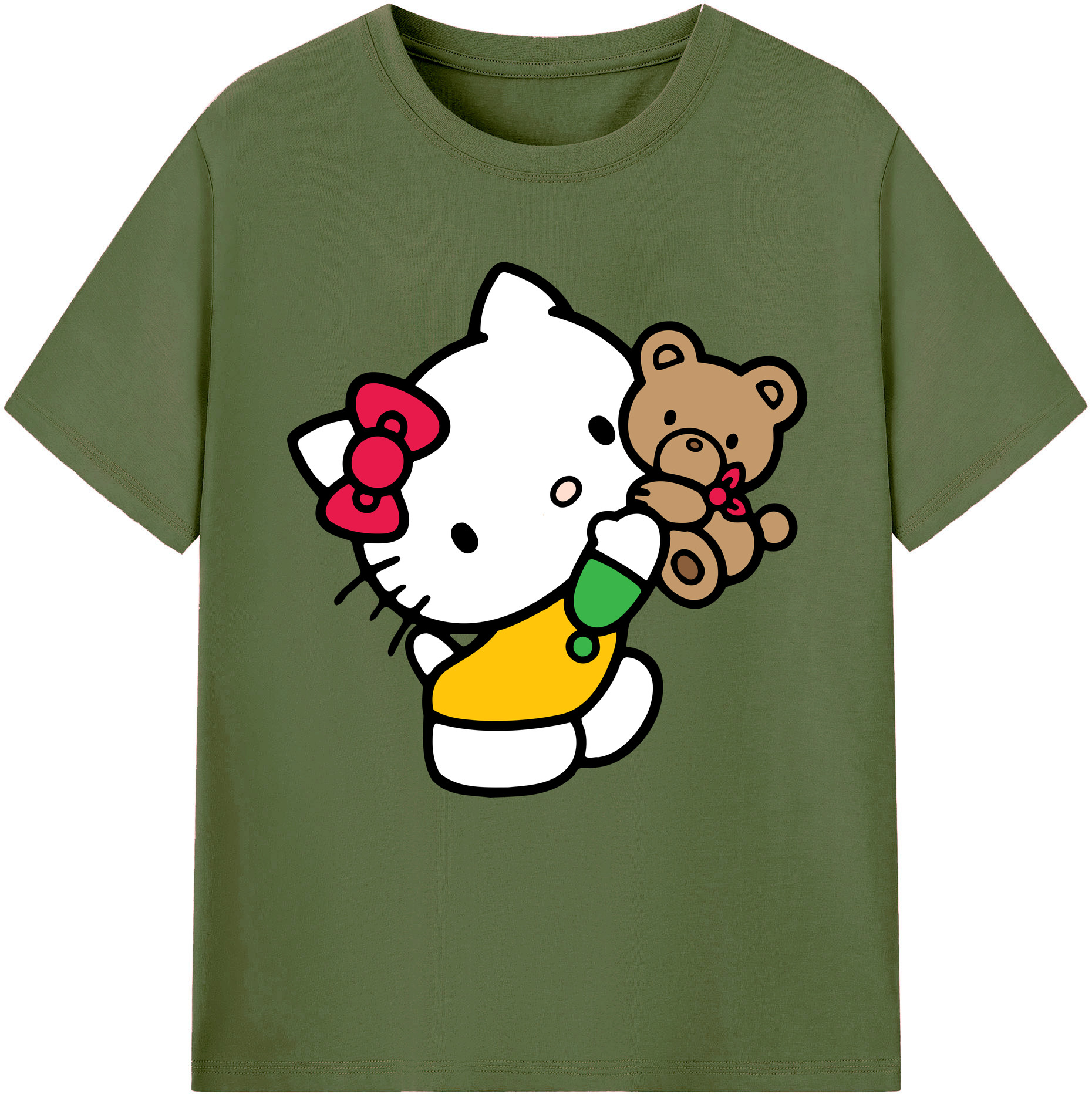 （画像用） Hello Kitty ハローキティ 綿100％半袖Tシャツ（フロントプリント）